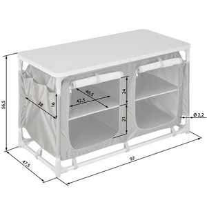 Campingküche grau 97 x 48 x 56.5 cm