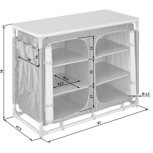 Cucina da campeggio nera 97 x 48 x 78 cm
