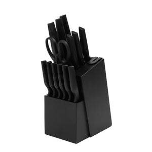Messerblock Set Holz 14-teilig schwarz