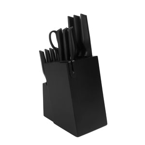 Messerblock Set Holz 14-teilig schwarz