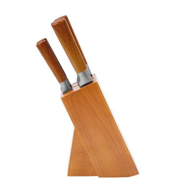Messerblock Set Holz 6-teilig natur