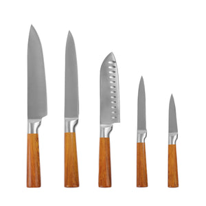 Messerblock Set Holz 6-teilig natur