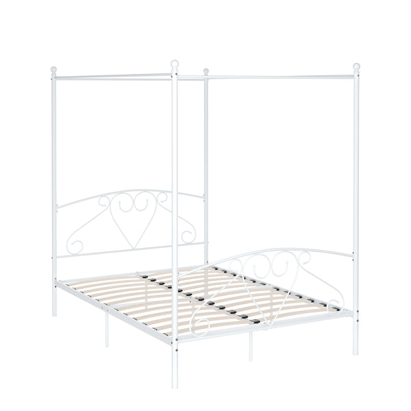 Metallbett Himmelbett COLETTE 140 x 200 cm weiss