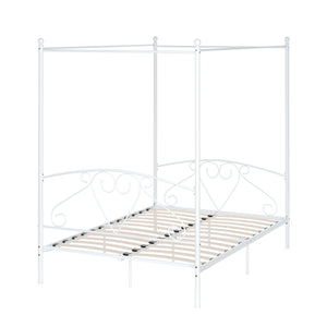 Metallbett Himmelbett COLETTE 140 x 200 cm weiss