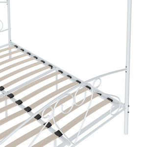 Metallbett Himmelbett COLETTE 140 x 200 cm weiss