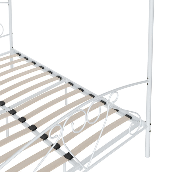 Metallbett Himmelbett COLETTE 140 x 200 cm weiss