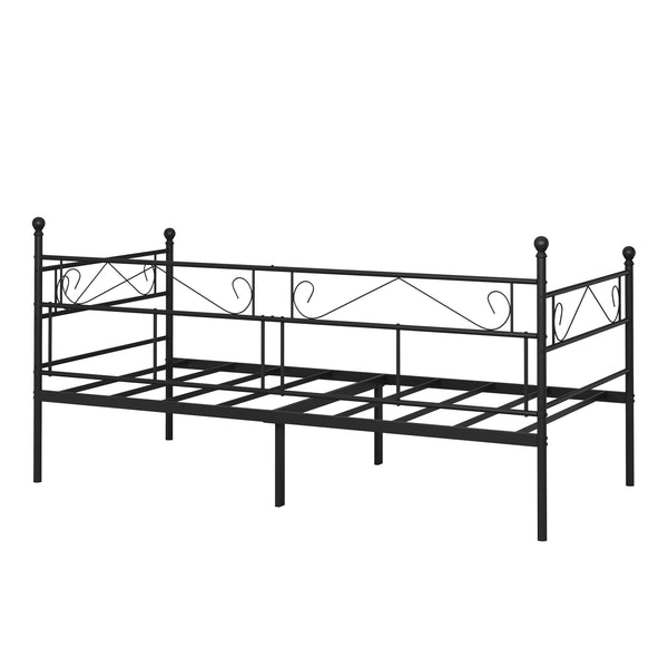 Tagesbett Schlafsofa Metall ISALINE 90 x 190 cm schwarz