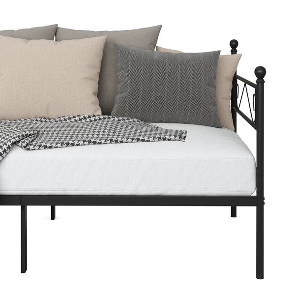 Tagesbett Schlafsofa Metall ISALINE 90 x 190 cm schwarz