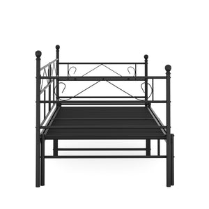 Tagesbett Schlafsofa ausziehbar Metall ISALINE 90/180 x 190 cm schwarz