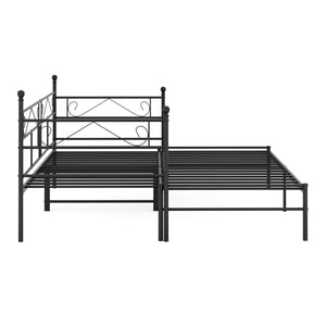 Tagesbett Schlafsofa ausziehbar Metall ISALINE 90/180 x 190 cm schwarz