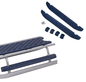 Metall-Schlitten mit Winterfusssack silber-grau