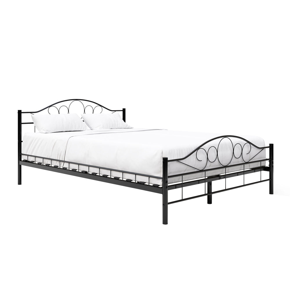 Metal bed AURELIE 140 x 200 cm black