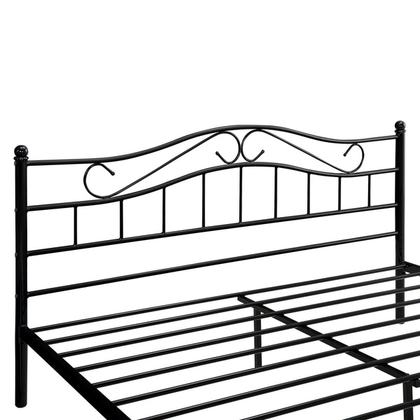 Metallbett Florenz 160x200cm mit Kaltschaummatratze Schwarz