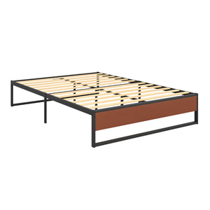 Metallbett HELENA 140 x 200 cm schwarz/natur