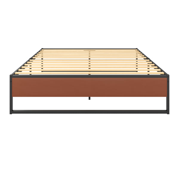 Metallbett HELENA 140 x 200 cm schwarz/natur