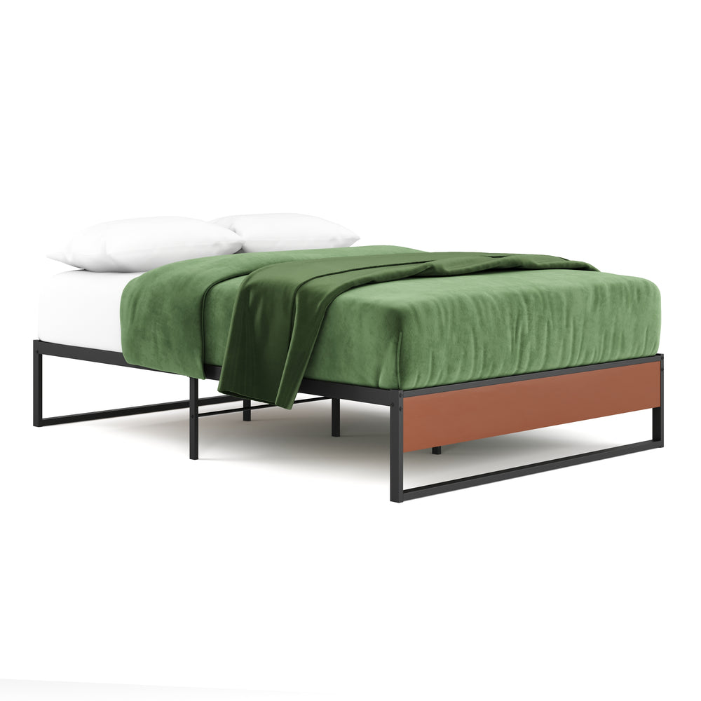 Metal bed HELENA 140 x 200 cm black/natural