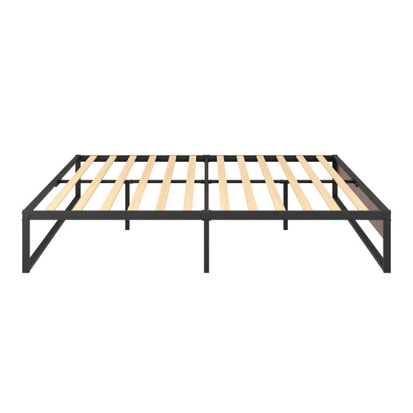 Metallbett HELENA 180 x 200 cm schwarz/natur