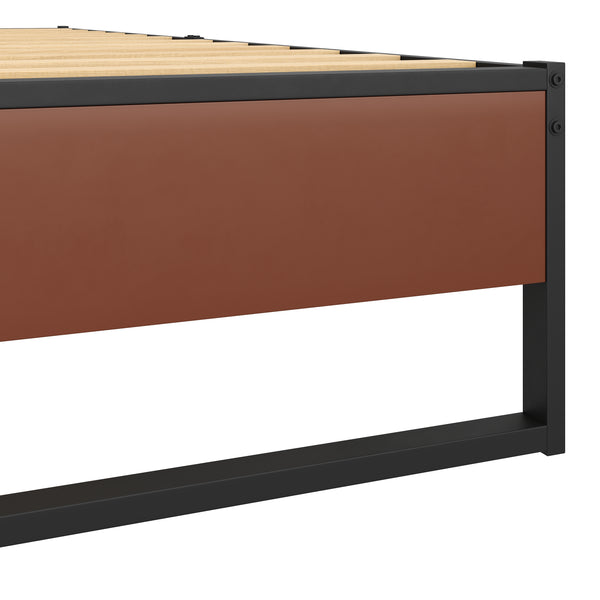 Metallbett HELENA 180 x 200 cm schwarz/natur