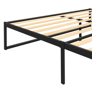Metallbett HELENA 180 x 200 cm schwarz/natur