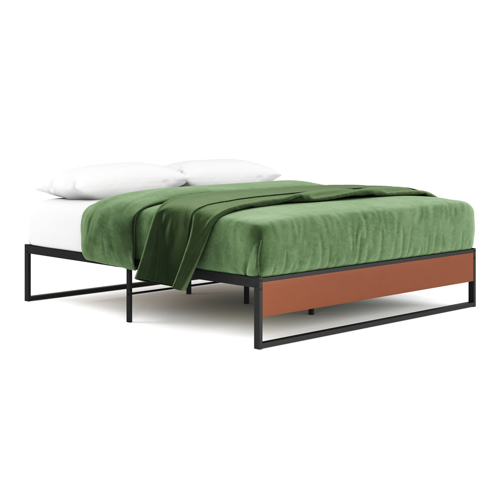 Metal bed HELENA 180 x 200 cm black/natural