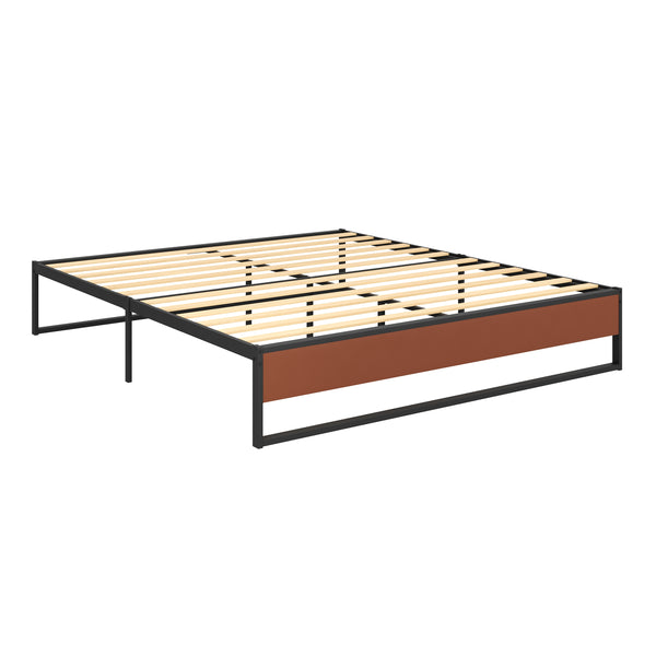 Metallbett HELENA 180 x 200 cm schwarz/natur