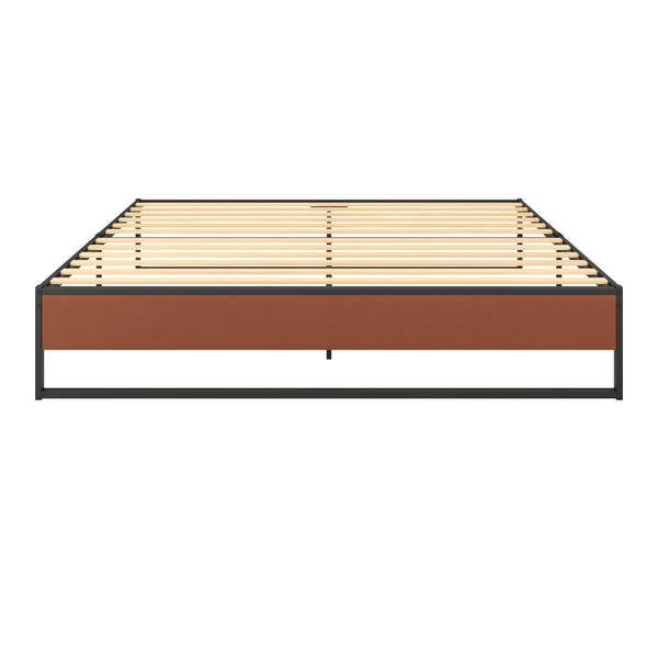 Metallbett HELENA 180 x 200 cm schwarz/natur