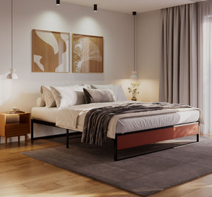 Metallbett HELENA 180 x 200 cm schwarz/natur