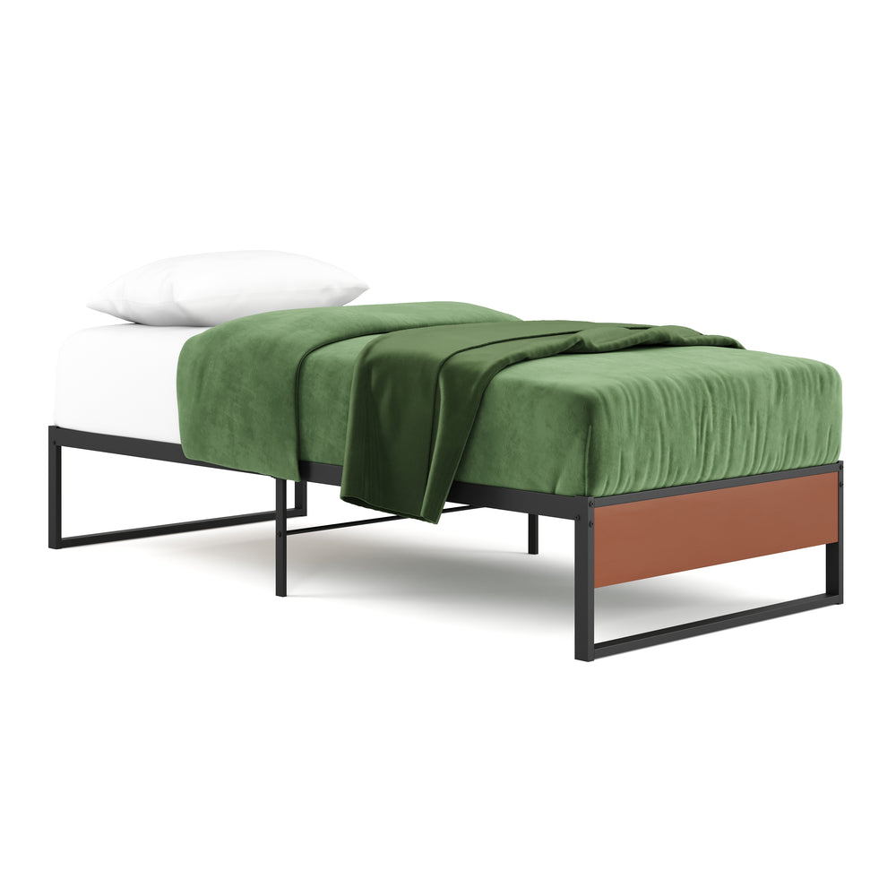 Metal bed HELENA 90 x 200 cm black/natural
