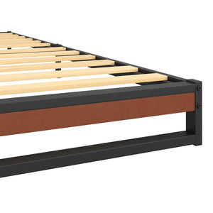 Metallbett HERTA 140 x 200 cm schwarz/natur