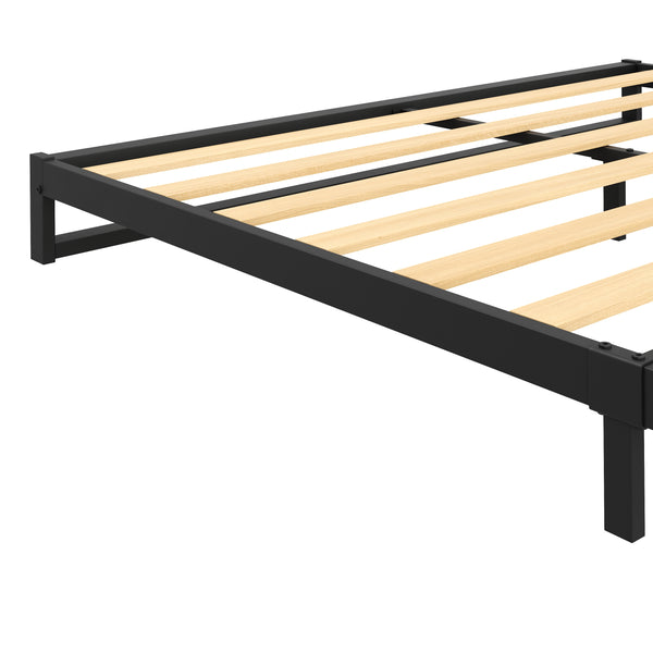 Metallbett HERTA 140 x 200 cm schwarz/natur