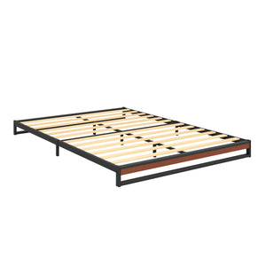 Metallbett HERTA 140 x 200 cm schwarz/natur