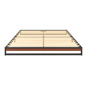 Metallbett HERTA 140 x 200 cm schwarz/natur
