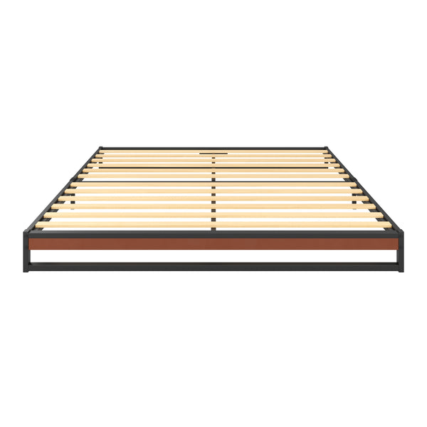 Metallbett HERTA 140 x 200 cm schwarz/natur