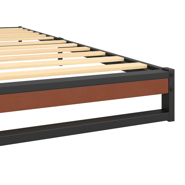 Metallbett HERTA 180 x 200 cm schwarz/natur