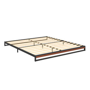 Metallbett HERTA 180 x 200 cm schwarz/natur