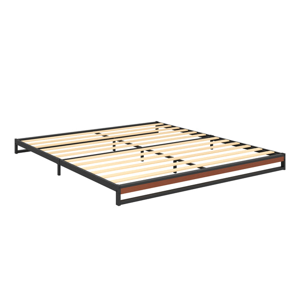 Metallbett HERTA 180 x 200 cm schwarz/natur