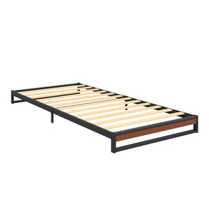 Metallbett HERTA 90 x 200 cm schwarz/natur