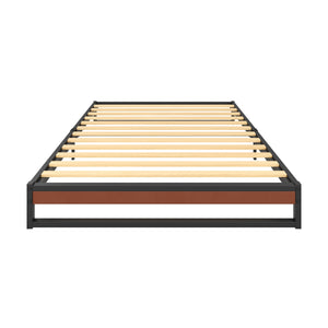 Metallbett HERTA 90 x 200 cm schwarz/natur