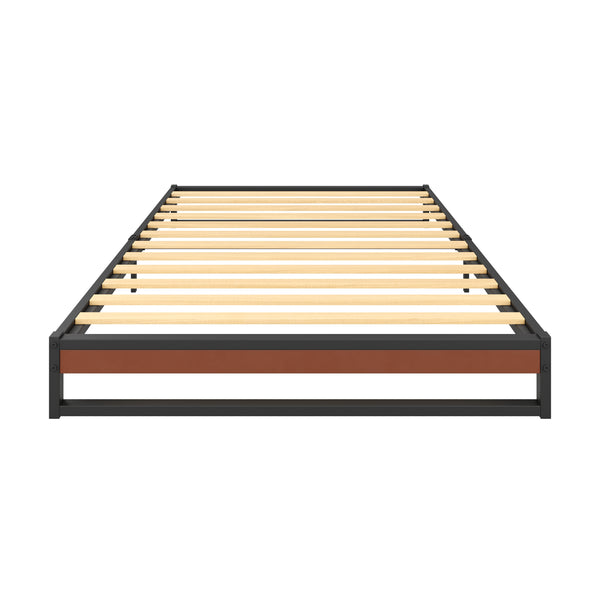 Metallbett HERTA 90 x 200 cm schwarz/natur