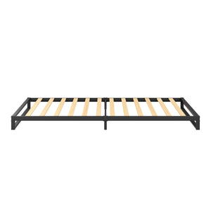 Metallbett HERTA 90 x 200 cm schwarz/natur