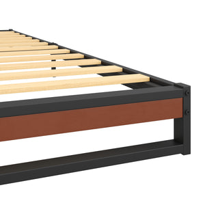 Metallbett HERTA 90 x 200 cm schwarz/natur