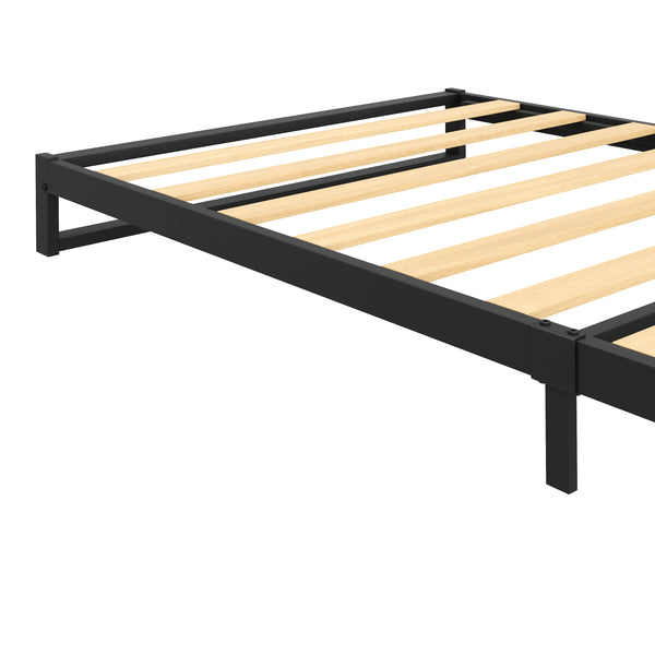 Metallbett HERTA 90 x 200 cm schwarz/natur