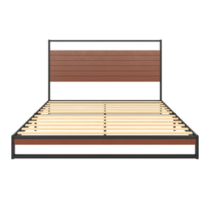 Metallbett INGRID 140 x 200 cm schwarz/natur