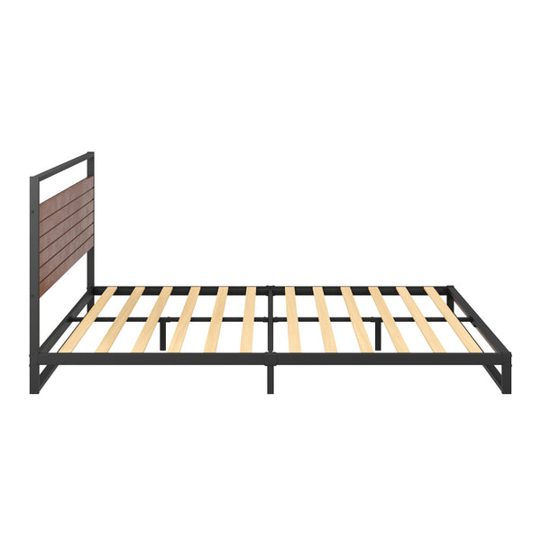 Metallbett INGRID 140 x 200 cm schwarz/natur