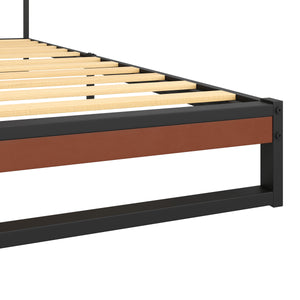 Metallbett INGRID 140 x 200 cm schwarz/natur