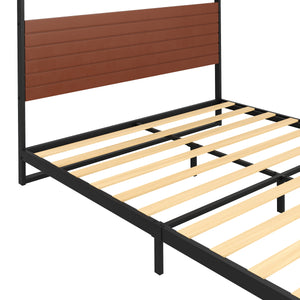 Metallbett INGRID 140 x 200 cm schwarz/natur