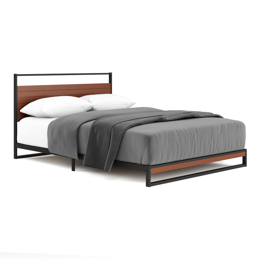 INGRID metal bed 140 x 200 cm black/natural