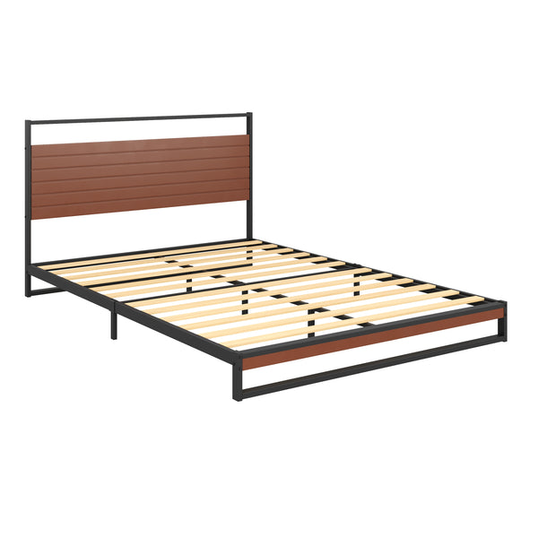 Metallbett INGRID 140 x 200 cm schwarz/natur