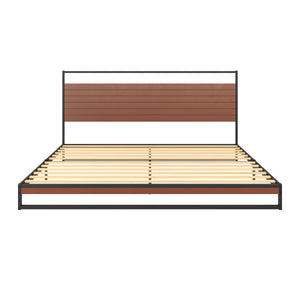 Metallbett INGRID 180 x 200 cm schwarz/natur