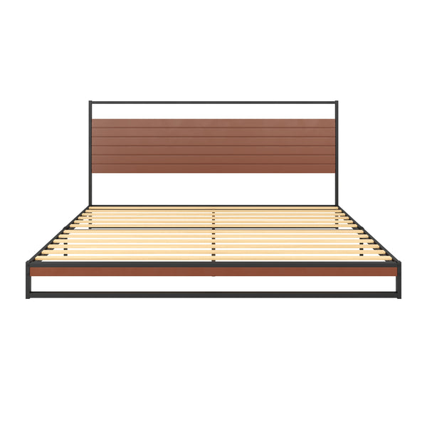Metallbett INGRID 180 x 200 cm schwarz/natur